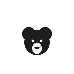 Bear head cartoon, Grizzly Mascot Hand drawn Emblem, Wild animal t-shirt design. Vector
