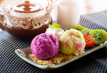 Home made ice creams.