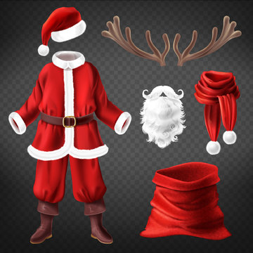 Red santa shop claus dress