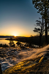 Sunrise in lower eagle falls in Lake Tahoe
