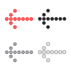 Isolated object of element and arrow logo. Set of element and direction stock symbol for web.