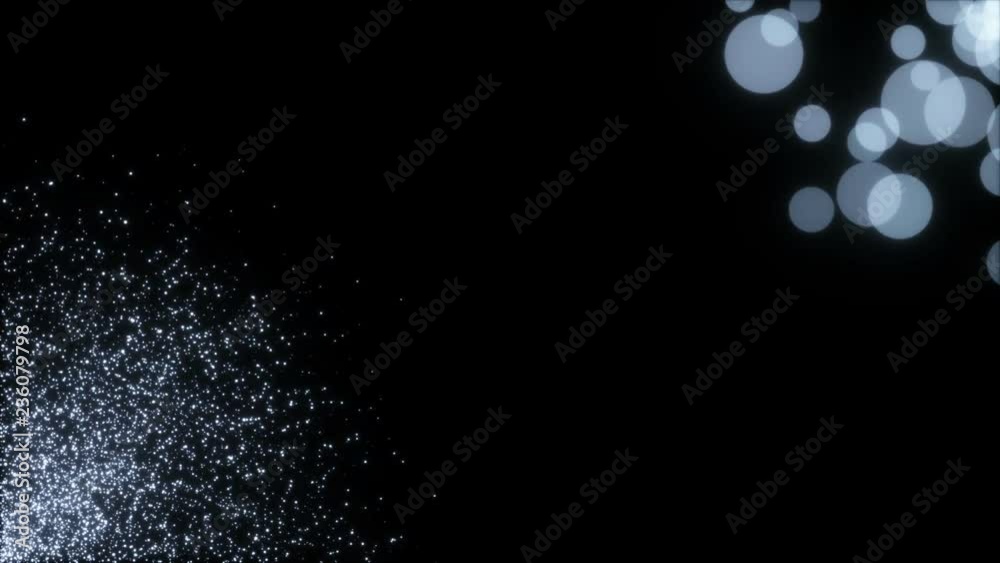 Poster particles of different sizes.abstract background 3d render. chaotic particles with random size. twis