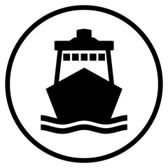 Schiff Icon im Kreis