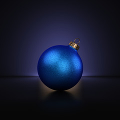 3D Rendering Blue Christmas Ball