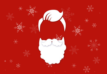moderner Weihnachtsmann mit Frisur Schneeflocken Hintergrund