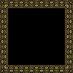 Decorative frame Elegant vector element for design in Eastern style, place for text. Floral golden border. Lace illustration for invitations and greeting cards.