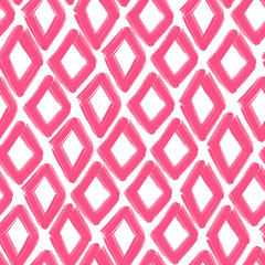 Seamless pink pattern of rhombus.