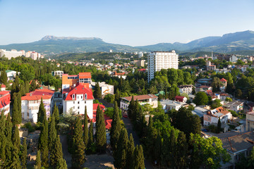 Obraz premium View of the resort village of Alushta, Crimea