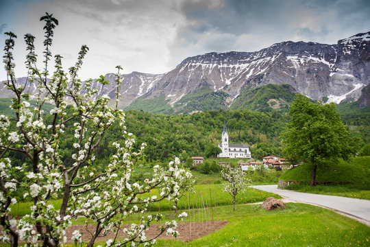 View of Krn mountain in Slovenia