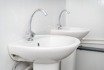 The photo of a sink in a bathroom