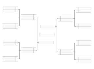 Empty tournament bracket template for word contest infographics.