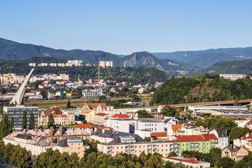 Panoramic view of the Czech city of Usti nad Labem. Bohemia. Czech Republic.