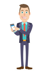 Businessman using mobile phone