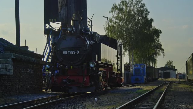 Old Historic Narrow Gauge Railway Steam Locomotive Train