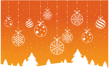 merry christmas and happy new year with bokeh and lens flare pattern on summer orange color background