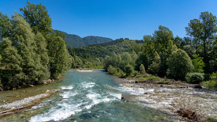 Fototapeta na wymiar Stura di Demonte valley at summer