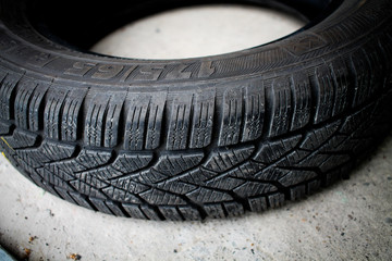 Closeup to car tyre