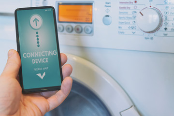 Connecting washing machine with smart phone