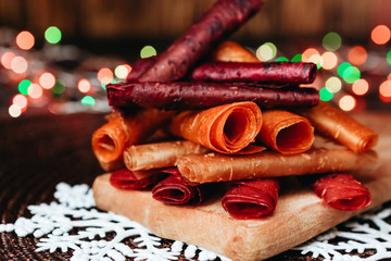 useful natural dessert of fruit - marshmallow