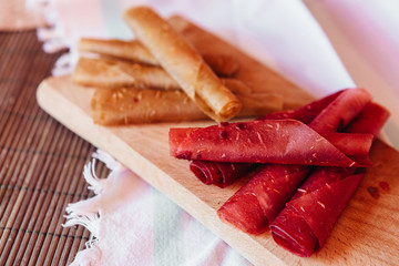 useful natural dessert of fruit - marshmallow