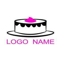 Cake logo, icon in black color. Vector.