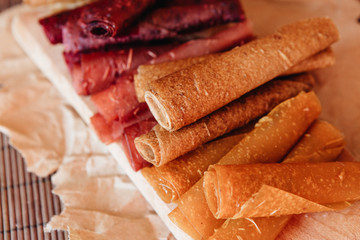 useful natural dessert of fruit - marshmallow