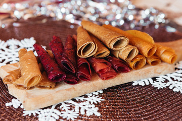 useful natural dessert of fruit - marshmallow