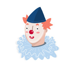 Vintage circus clown. Hand drawn vector illustration
