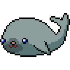 Obraz premium vector pixel art seal