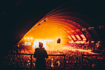 Woman at a concert of their favorite music band