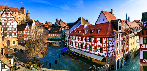 Landmarks of Germany- historic town Nurnberg in Bavaria. Old town