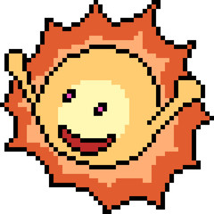 Obraz premium vector pixel art sun