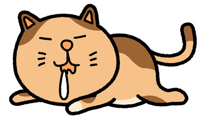 居眠りするネコ