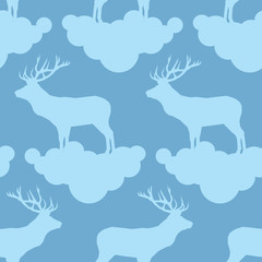 Seamless vector background with deer. Graphic element for design. Can be used for wallpaper, textile, invitation card, wrapping, web page background.