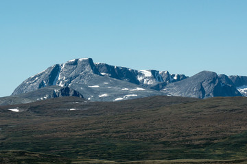 Blick auf das Massiv des Snøhetta im Dovrefjell