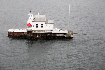 Dyna lighthouse in the Oslofjord in the municipality of Oslo, Norway