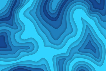 Papercut multi layers 3D color texture vector background. Abstract topography concept design or flowing liquid illustration for website template. 