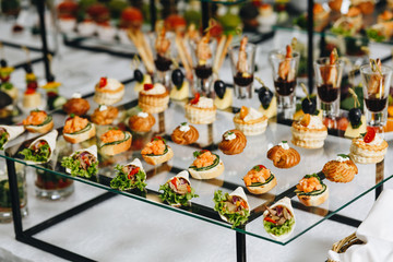 Delicious canapes as event dish in luxary restaurant.