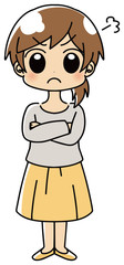 怒る　女性　イラスト
