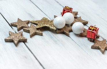 bright, gold - white Christmas  background with space for wishes or text