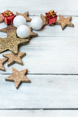 bright, gold - white Christmas  background with space for wishes or text