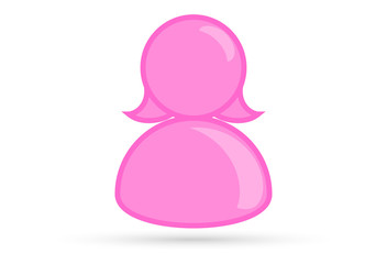 pink female profile picture, silhouette profile avatar icon symbol