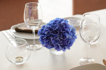 Table decoration at a luxury wedding reception