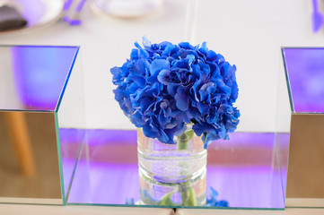 Table decoration at a luxury wedding reception