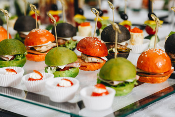 Delicious canapes as event dish in luxary restaurant.