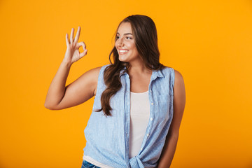 Portrait of a cheerful young casual woman