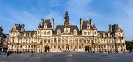 City Hall (Hotel de Ville), Paris, France - obrazy, fototapety, plakaty