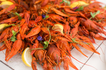 Catering services and table decoration. dish with food meal in the wedding restaurant