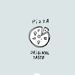 Pizza Original taste inscription and drawing pizza