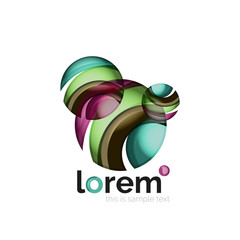 Geometric abstract business icon template, smooth shape